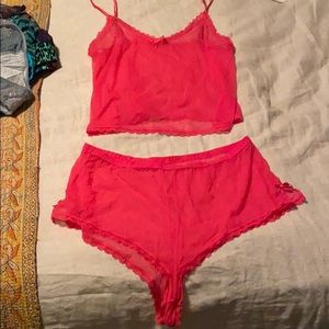 Savage X Fenty pink lingerie set MED